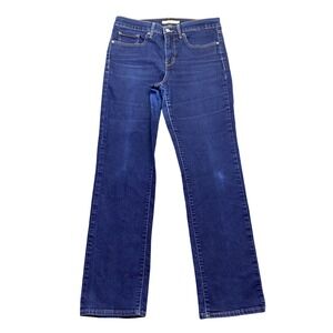 Levis 314 Shaping Straight Jeans Womens 30 Dark Wash Blue Denim Grunge Preppy